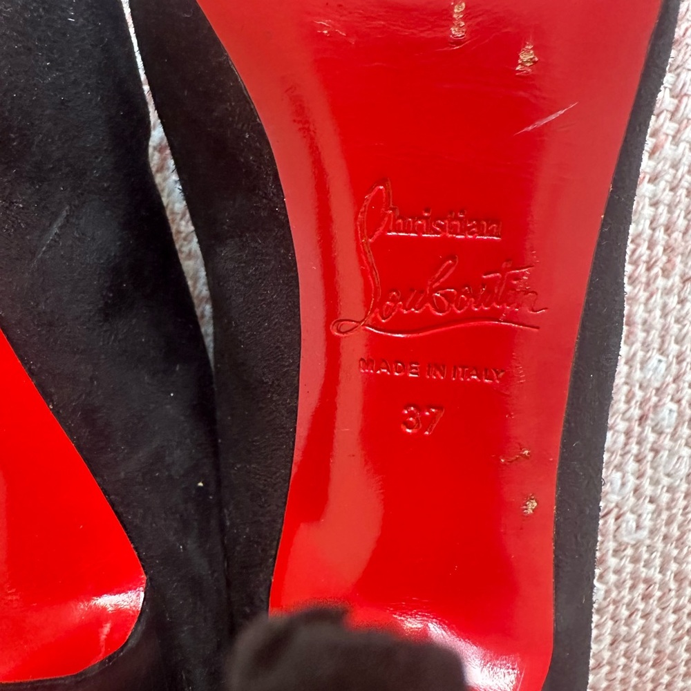Christian Louboutin Suede 120mm Ankle Heels Size 37 (7 US) - Picture 8 of 9